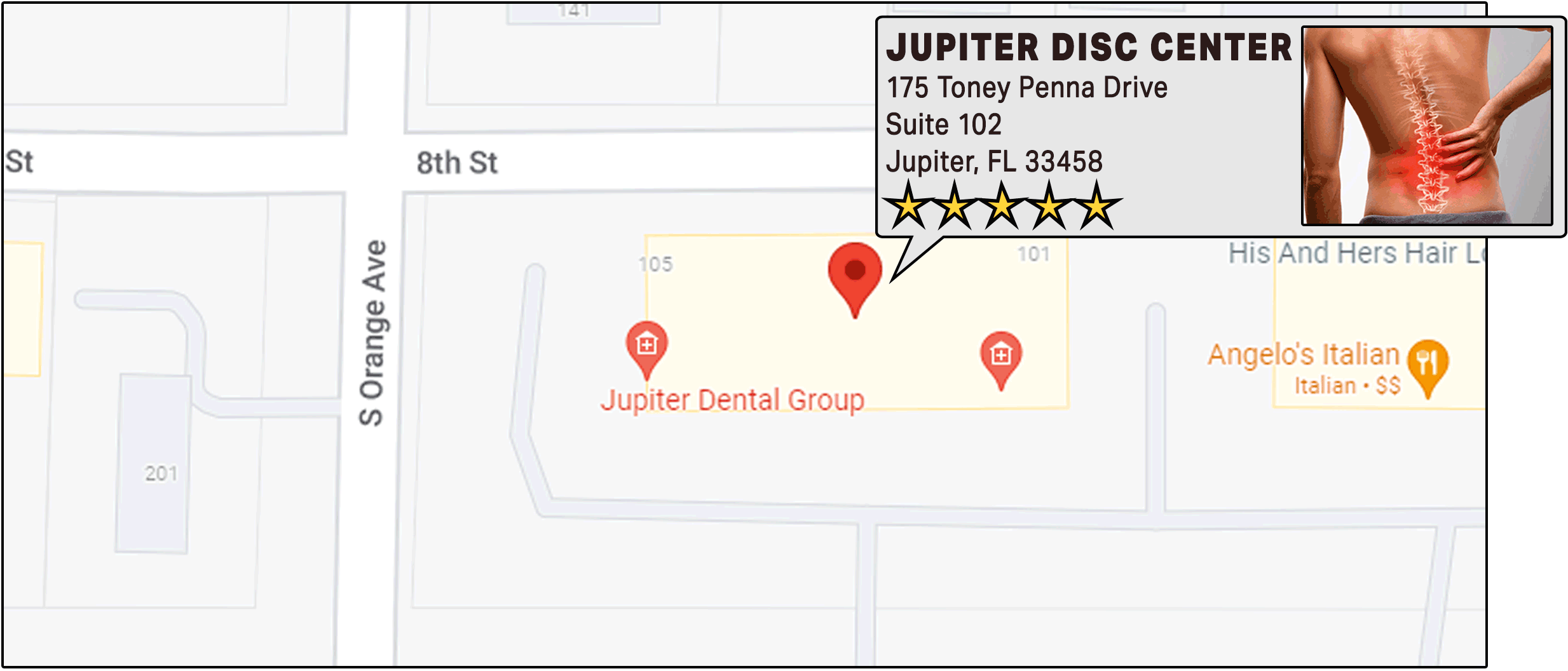 Jupiter Disc Center on the map